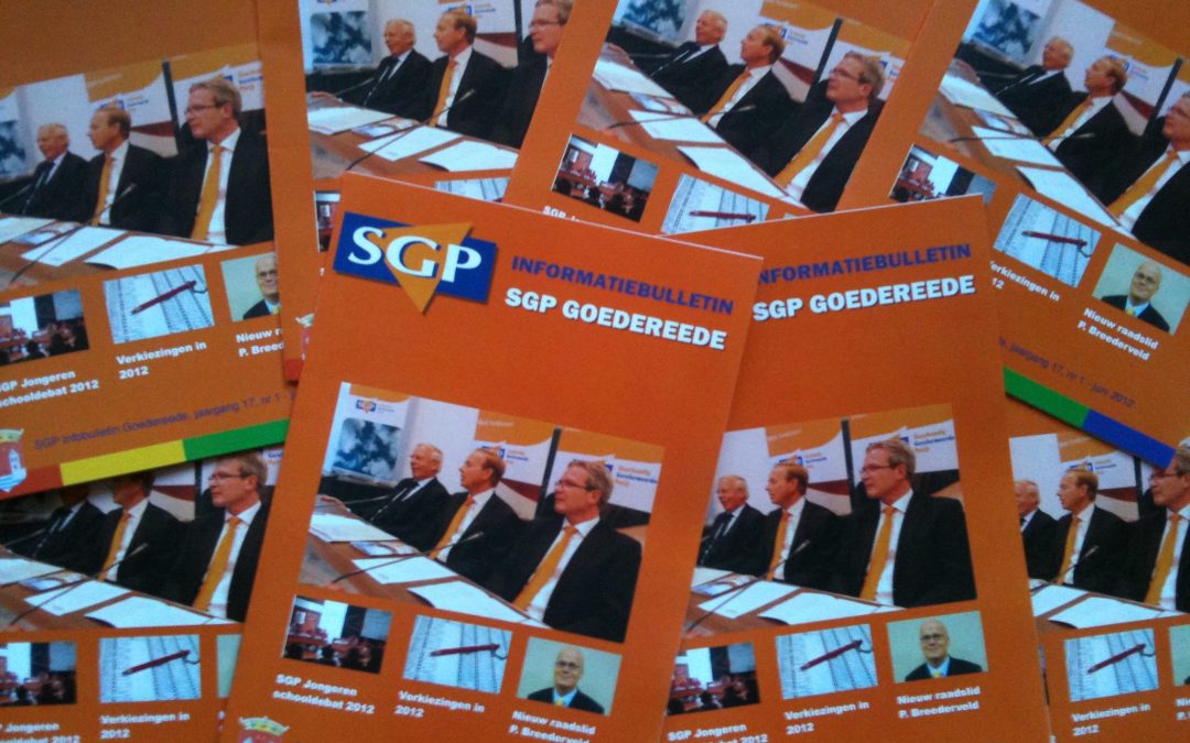 SGP Goedereede publiceert SGP INFOBULLETIN